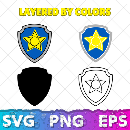 Chase Paw Patrol Clipart Bundle, Chase SVG & PNG Files for Cricut / Silhouette