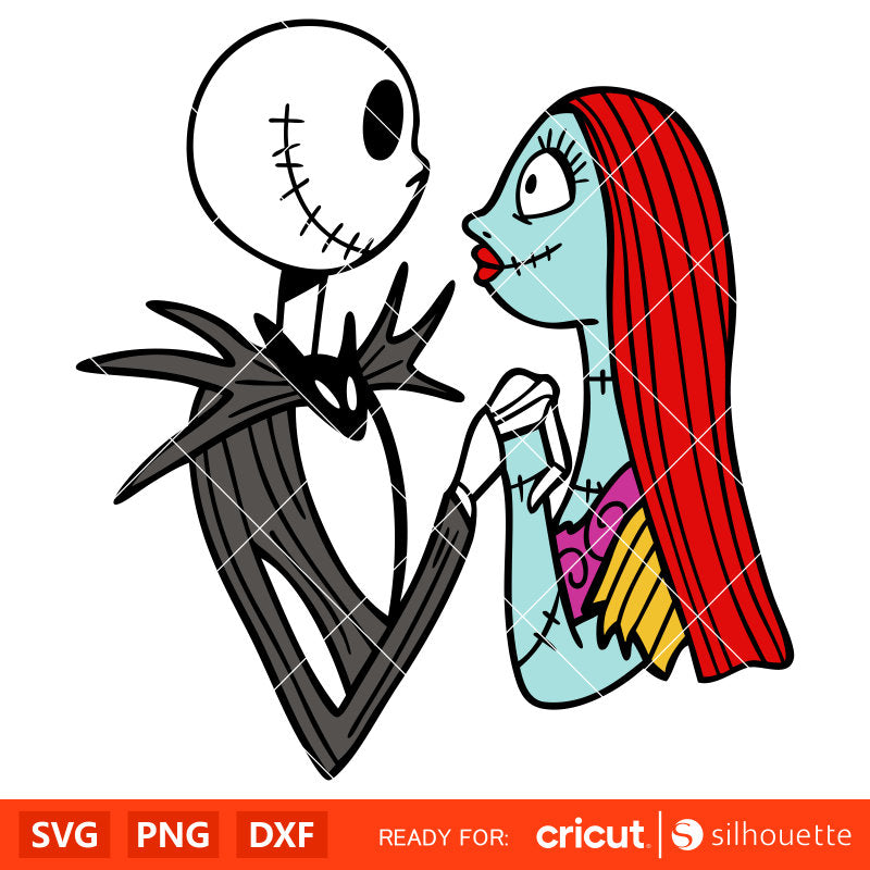 Jack & Sally Svg, Nightmare Before Christmas Svg, Halloween Svg, Horror Movie Svg, Cricut, Silhouette Vector Cut File