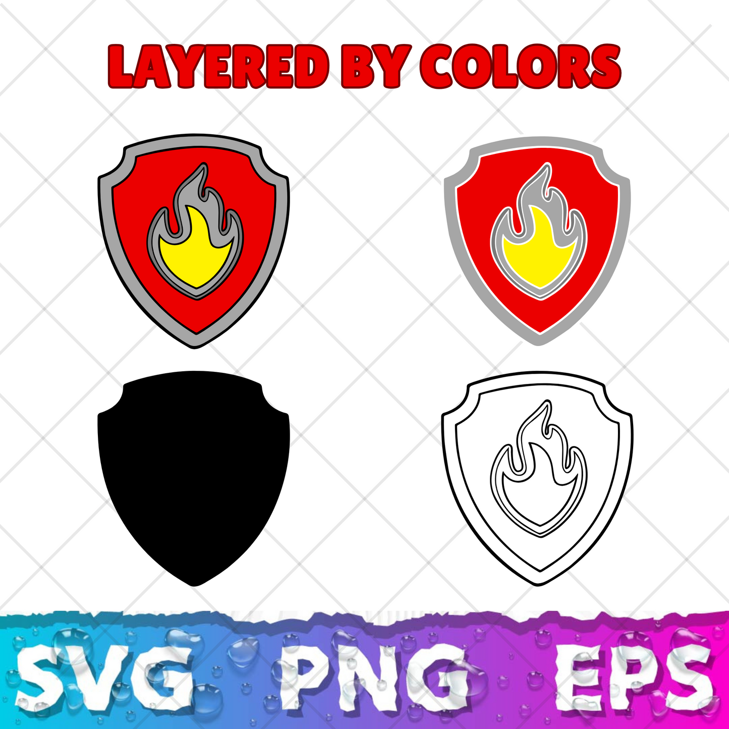 Marshall Paw Patrol Clipart Bundle, Marshall SVG & PNG Files for Cricut / Silhouette