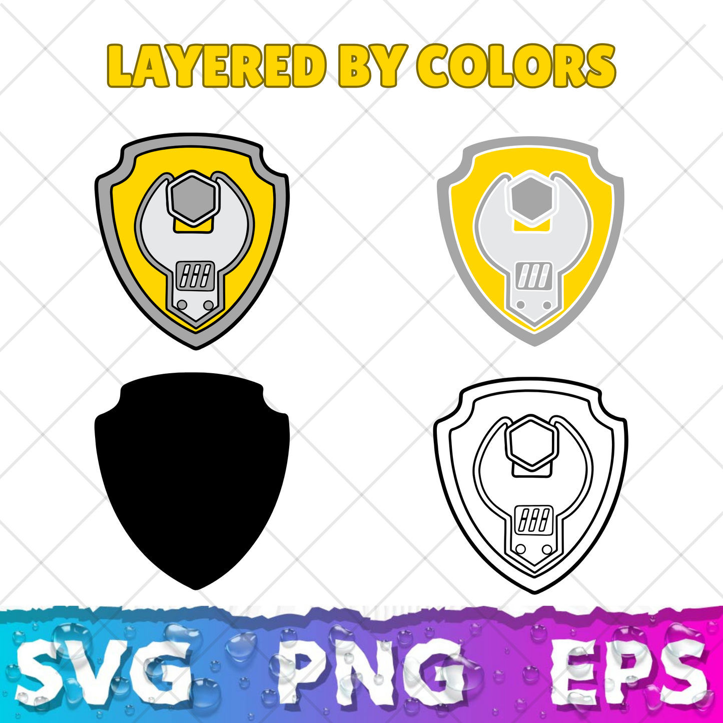 Rubble Paw Patrol Clipart Bundle, Rubble SVG & PNG Files for Cricut / Silhouette