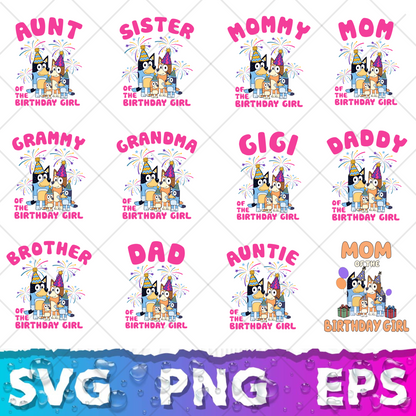 Bluey Clipart Bundle, 200 Bluey SVG & PNG Files for Cricut / Silhouette