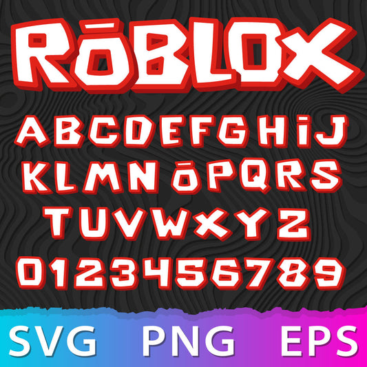 Roblox Layered Font SVG, Roblox Alphabet SVG, Cricut Numbers SVG