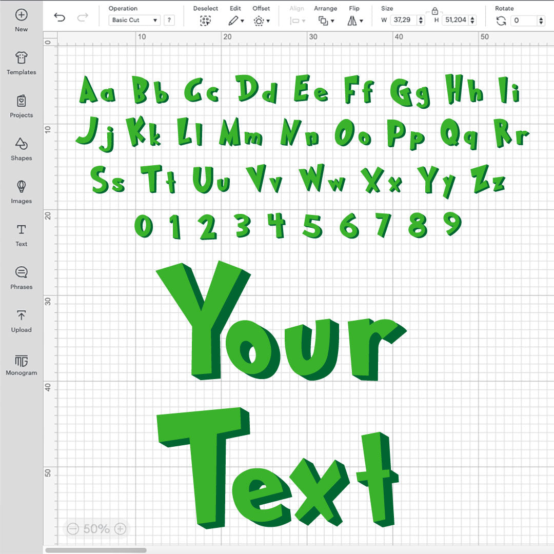 Alphabet Grinch SVG, Grinch Layered Font SVG, Cricut Numbers SVG