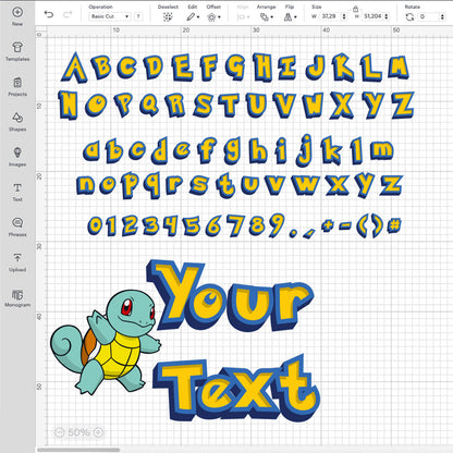 Alphabet Pokemon SVG, Pokemon Layered Font SVG, Cricut Numbers SVG