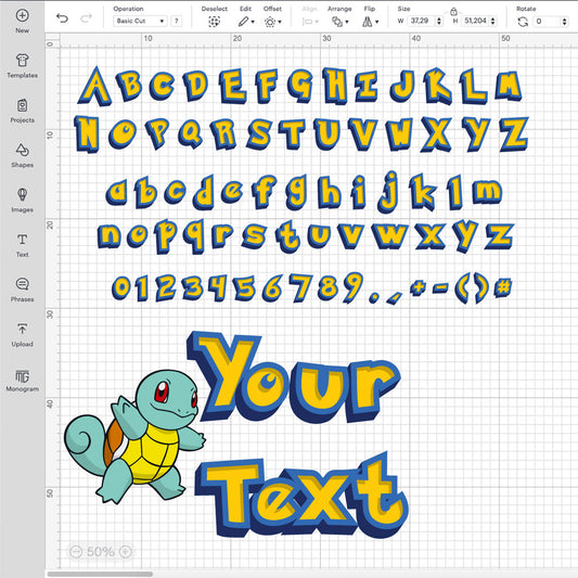 Alphabet Pokemon SVG, Pokemon Layered Font SVG, Cricut Numbers SVG