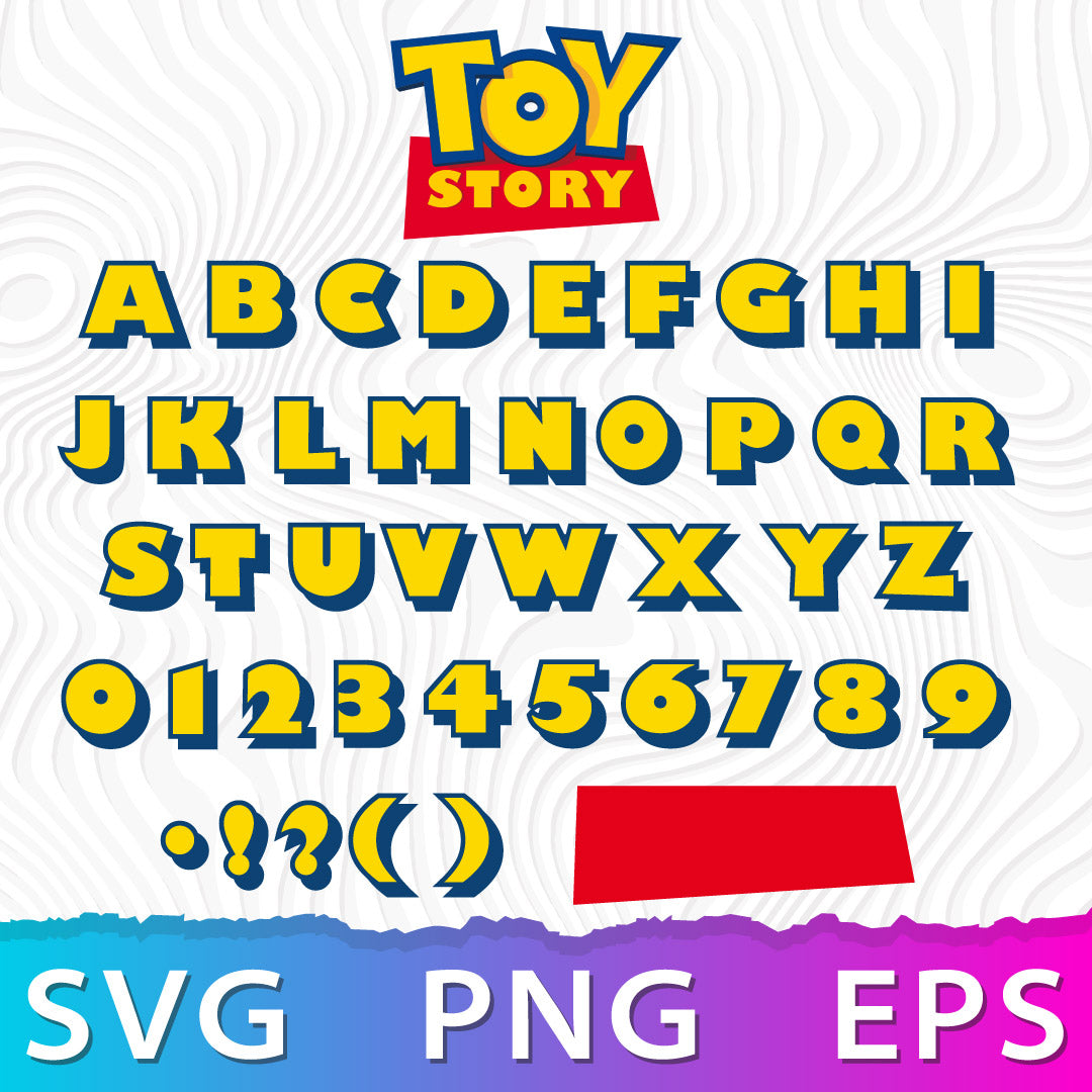 Alphabet Toy Story SVG, Toy Story Layered Font SVG, Cricut Numbers SVG