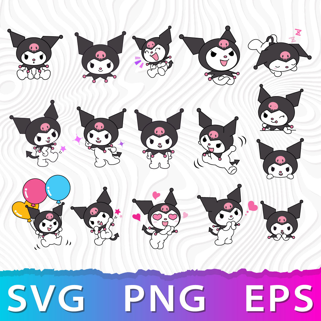 Hello Kitty Clipart Bundle, Hello Kitty SVG & PNG Files for Cricut / Silhouette