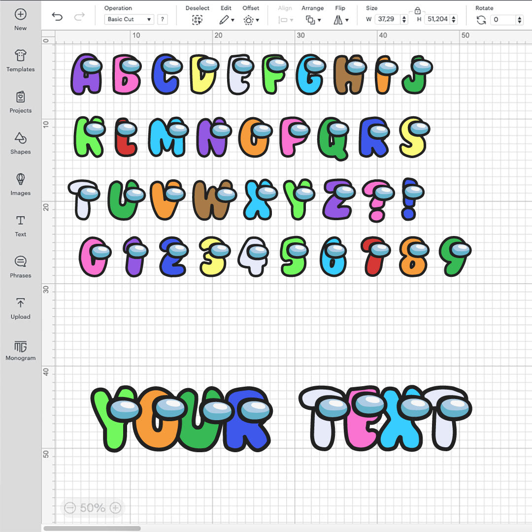 Alphabet Among Us SVG, Among Us Layered Font SVG, Cricut Numbers SVG