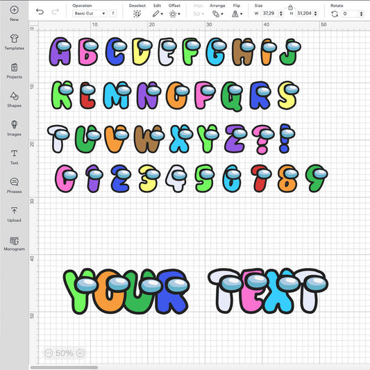 Alphabet Among Us SVG, Among Us Layered Font SVG, Cricut Numbers SVG