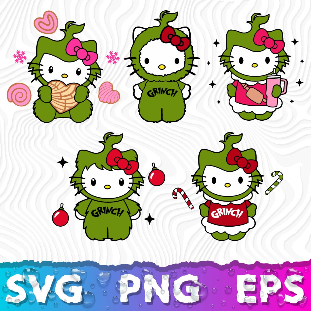 Hello Kitty Clipart Bundle, Hello Kitty SVG & PNG Files for Cricut / Silhouette