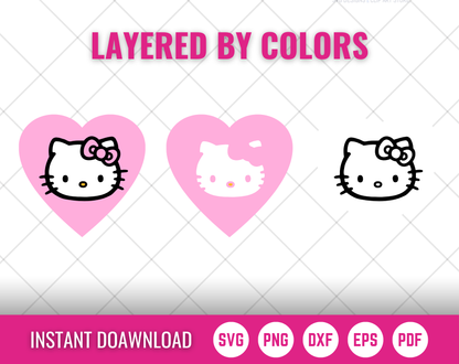 100 Hello Kitty Clipart, Hello Kitty SVG & PNG Files for Cricut / Silhouette