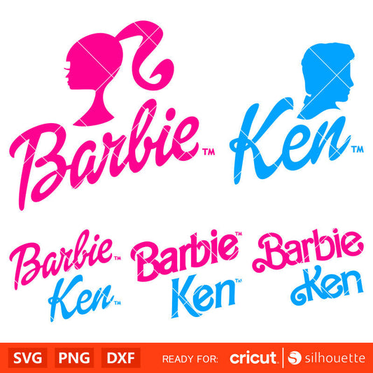 Barbie & Ken Bundle Svg, Barbie Doll Svg, Girly Pink Svg, Retro Svg, Cricut, Silhouette Vector Cut File