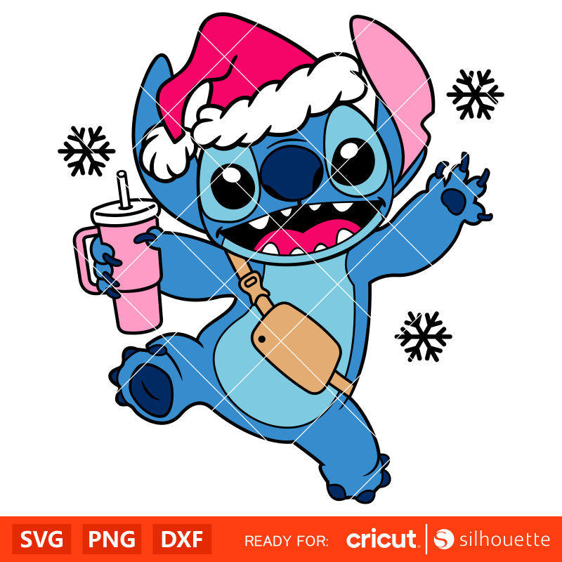 Christmas Stitch Stanley Tumbler Inspired Svg, Christmas Svg, Lilo & Stitch Svg, Disney Svg, Cricut, Silhouette Vector Cut File