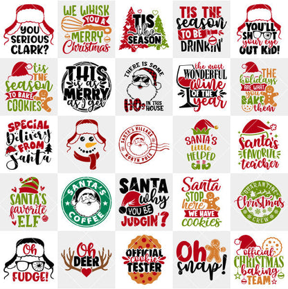 Christmas SVG Bundle, Merry Christmas Clipart, SVG & PNG Files for Cricut / Silhouette
