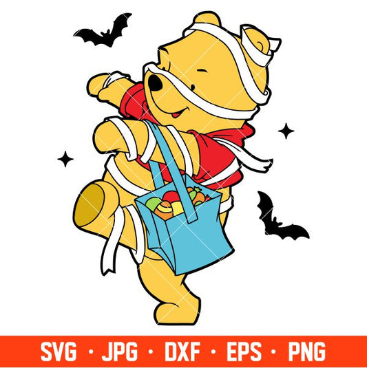 Halloween Pooh Svg, Free Svg, Daily Freebies Svg, Cricut, Silhouette Vector Cut File