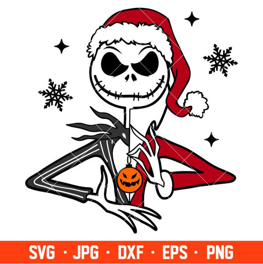 Jack Sandy Claws Svg, Christmas Svg, Nightmare Before Christmas Svg, Santa Claus Svg, Cricut, Silhouette Vector Cut File