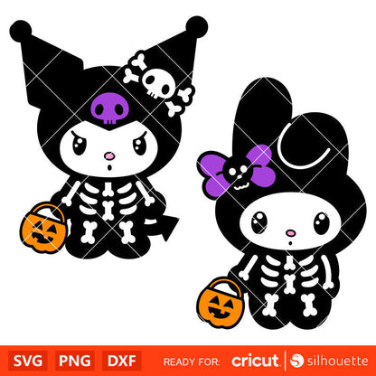 Halloween Hello Kitty SVG, Pumpkin Hello Kitty Clipart, SVG & PNG Files for Cricut /  Silhouette