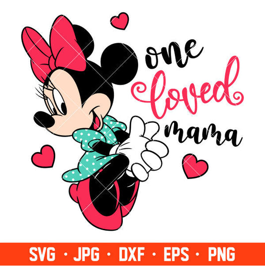 One Loved Mama Minnie Mouse Svg, Free Svg, Daily Freebies Svg, Cricut, Silhouette Vector Cut File