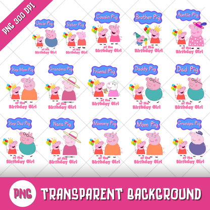 Peppa Pig Clipart Bundle, Peppa Pig SVG & PNG Files for Cricut  Silhouette