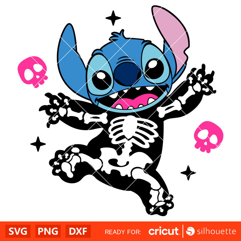 Skeleton Stitch Svg, Lilo & Stitch Svg, Halloween Svg, Disney Svg, Cricut, Silhouette Vector Cut File