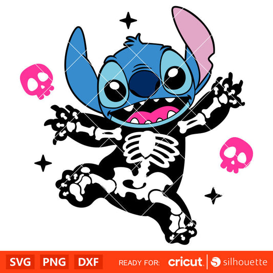 Skeleton Stitch Svg, Lilo & Stitch Svg, Halloween Svg, Disney Svg, Cricut, Silhouette Vector Cut File