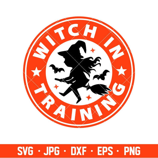 Witch In Training Starbucks Svg, Halloween Svg, Coffee Svg, Witch Svg, Cricut, Silhouette Cut File